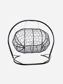 Подвесной диван M-group ЛЕЖЕБОКА с ротангом чёрный