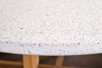 Обеденный стол из тика Joygarden TALARA 120 см круглый с керамической столешницей