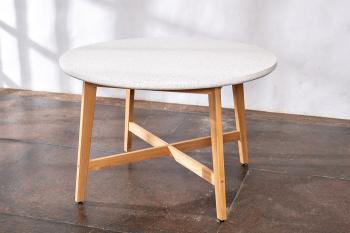 Обеденный стол из тика Joygarden TALARA 120 см круглый с керамической столешницей