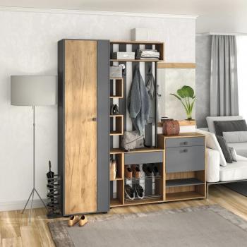 Дуб золотой крафт/Серый графит