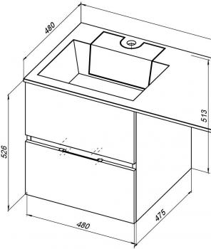 Тумба под раковину AQUANET Алвита 48