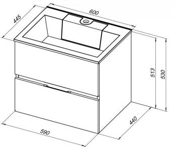 Тумба под раковину AQUANET Алвита 60
