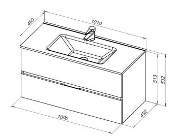 Тумба под раковину AQUANET Алвита New 100 (2 ящика)