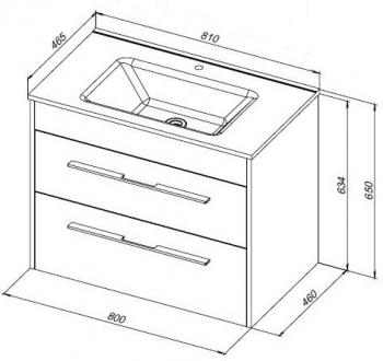 Тумба под раковину AQUANET Августа 80 (Flat)