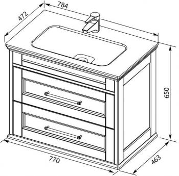 Тумба под раковину AQUANET Бостон 80