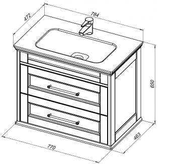 Тумба под раковину AQUANET Бостон М 80