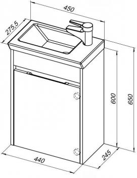 Тумба под раковину AQUANET Дувр 45
