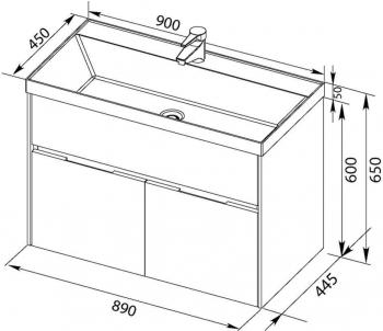 Тумба под раковину AQUANET Латина 90