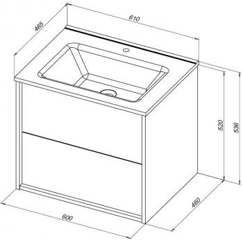 Тумба под раковину AQUANET Lino 60 (Flat)