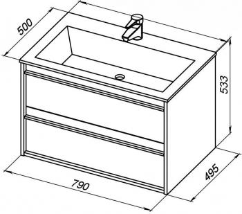 Тумба под раковину AQUANET Lino 80