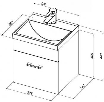 Тумба под раковину AQUANET Нота 40
