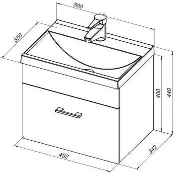 Тумба под раковину AQUANET Нота 50