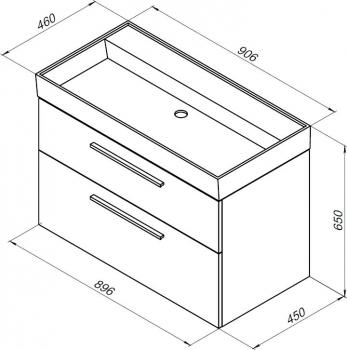 Тумба под раковину AQUANET Nova 90 (2 ящика)