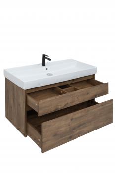 Тумба под раковину AQUANET Nova Lite 100 (SLIM SYNERGY) (2 ящика)