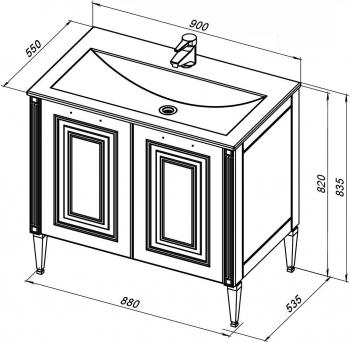 Тумба под раковину AQUANET Паола 90