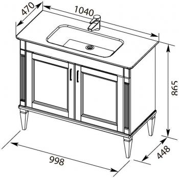 Тумба под раковину AQUANET Селена 105 (2 дверцы)