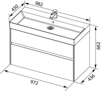 Тумба с раковиной AQUANET Бруклин 100