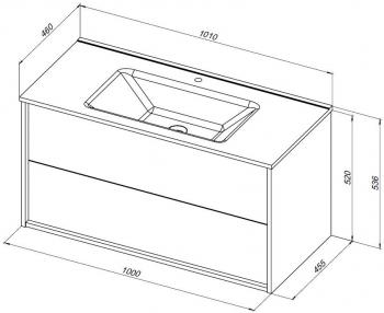 Тумба с раковиной AQUANET Lino 100 (Flat)