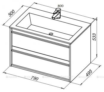 Тумба с раковиной AQUANET Lino 80