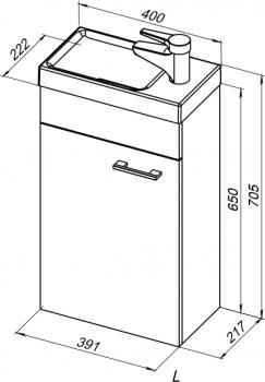 Тумба с раковиной AQUANET Нота 40 L (Moduo)