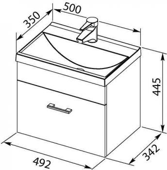 Тумба с раковиной AQUANET Нота 50
