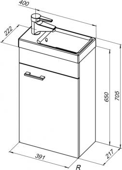 Тумба с раковиной AQUANET Нота R 40 (Moduo)