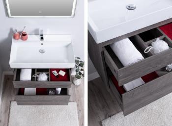 Тумба с раковиной AQUANET Nova Lite 75 (2 ящика)