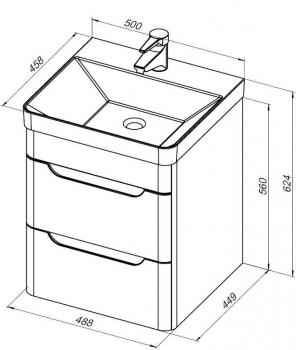 Тумба с раковиной AQUANET София 50 (2 ящика)