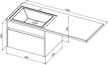 Тумба с раковиной AQUANET Токио 120 R (подвесная, 1 ящик)