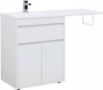 Тумба с раковиной AQUANET Токио 130 L (напольная, 1 ящик, 2 дверцы)