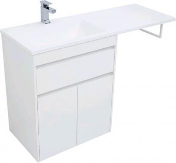 Тумба с раковиной AQUANET Токио 130 L (напольная, 1 ящик, 2 дверцы)