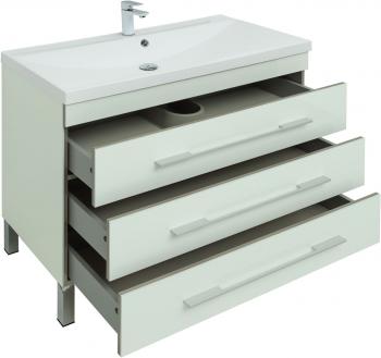 Тумба с раковиной AQUANET Верона 100 (напольная 3 ящика)