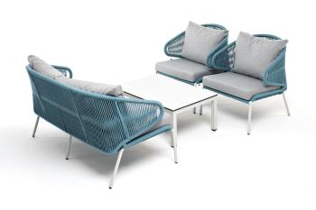 Лаунж-зона 4-местная плетеная из роупа (веревки) 4sis Милан