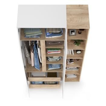 Шкаф двухстворчатый Mobi Муссон 13.198 + 13.349 Стеллаж