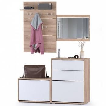 Прихожая Mobi Куба 4 Прихожая обувница 13.58 + Вешалка 10.122 + обувница 13.113 + Зеркало