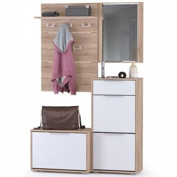 Прихожая Mobi Куба 7 Прихожая обувница 13.58 + Вешалка 10.122 + обувница 13.114 + Зеркало