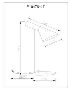 Лампа настольная Moderli V10476-1T Turin