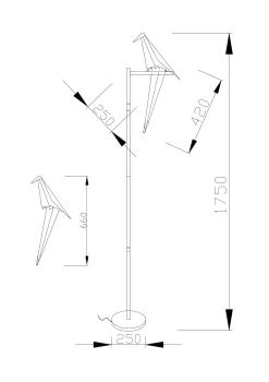 Светодиодный торшер Moderli V3074-1FL origami Birds 1*LED*6W