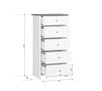 Комод БРВ Мебель ПОРТО KOM5S