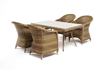 Обеденная группа плетеная 4sis Латте-140 R
