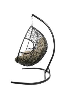 Подвесное кресло M-group ДЛЯ ДВОИХ с ротангом чёрное