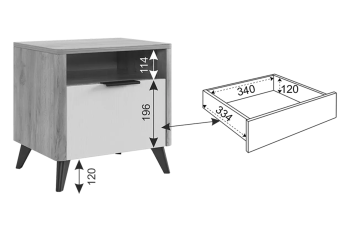 Тумба прикроватная Мебельсон Адам