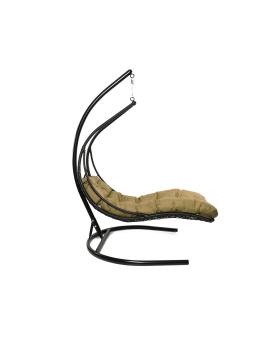 Подвесное кресло M-group ЛЕЖАЧЕЕ с ротангом черное