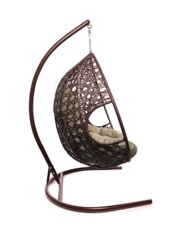 Подвесное кресло M-group ДЛЯ ДВОИХ ЛЮКС с ротангом коричневое