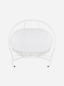 Подвесной диван M-group ЛЕЖЕБОКА с ротангом белый