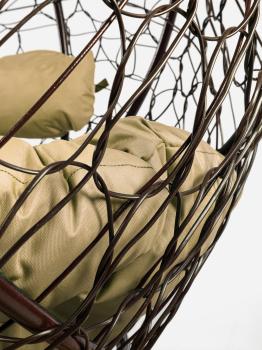 Подвесной диван M-group ЛЕЖЕБОКА с ротангом коричневый